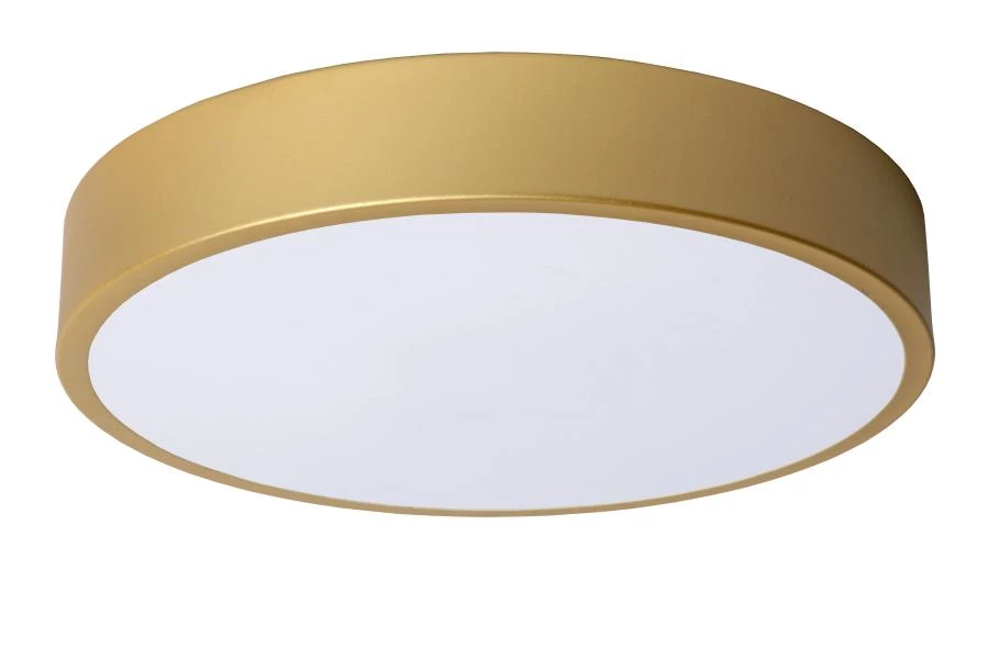 Lucide UNAR - Flush ceiling light - Ø 30 cm- LED 3 StepDim - 1x18W 2700K - Matt Gold / Brass - turned off